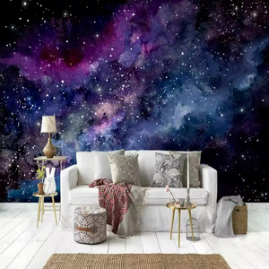 3d Poster Wall Mural Blue Purple Starry Sky Wallpaper Large Wall Mural Living Room Bedroom Decoration