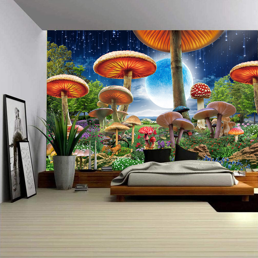 Fairy Tale World Mushroom Fantasy Landscape Living Room Bedroom Tv Background Wall Mural