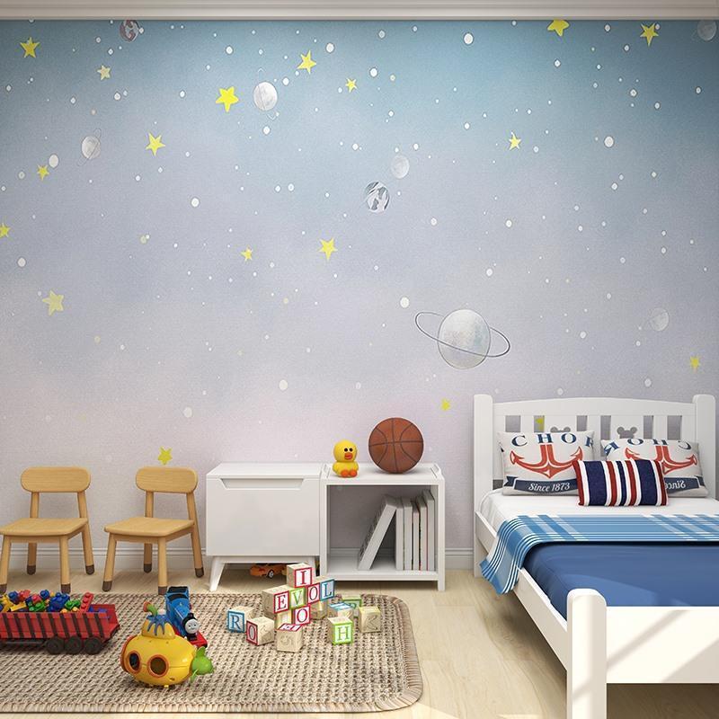 Cartoon Stars Space Wallpaper Children's Room Baby Room Wall Covering Mural Boy Girl Bedroom Bedside Wallpaper