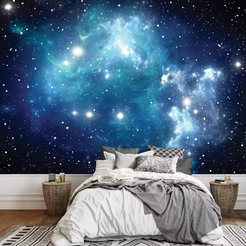 Beautiful Fantasy Universe 3d Wallpaper Blue Starry Sky Full Of Stars Mural Living Room Home Decor Wallpaper