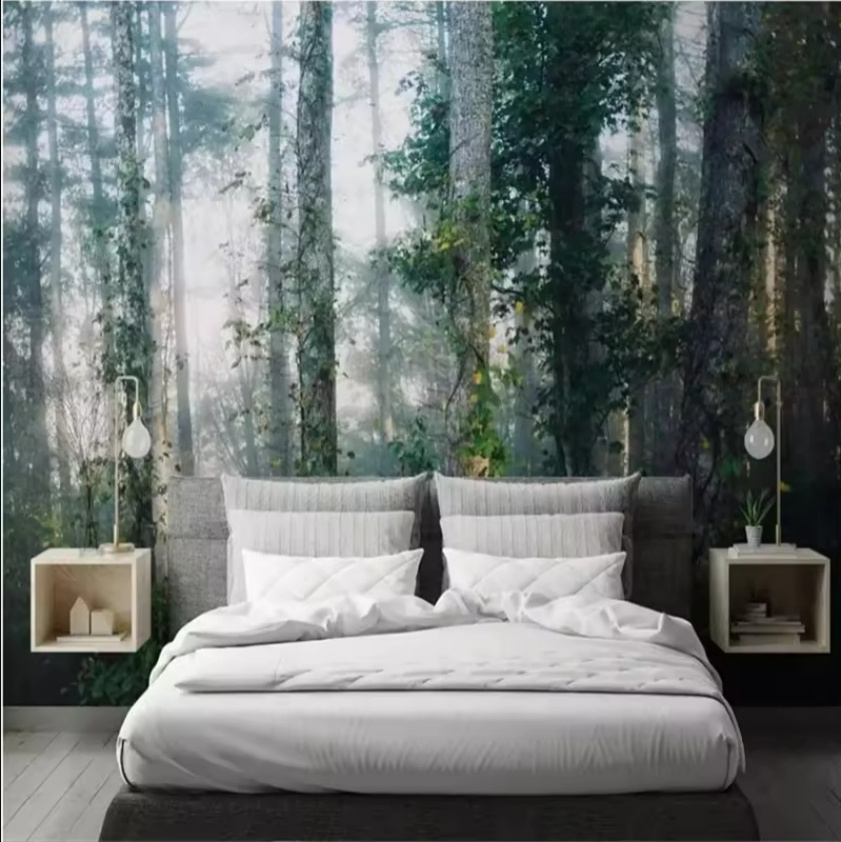 Custom Wallpaper Nordic Wind Fog Forest 3d Murals Background Wall Living Room Bedroom Wallpaper Mural