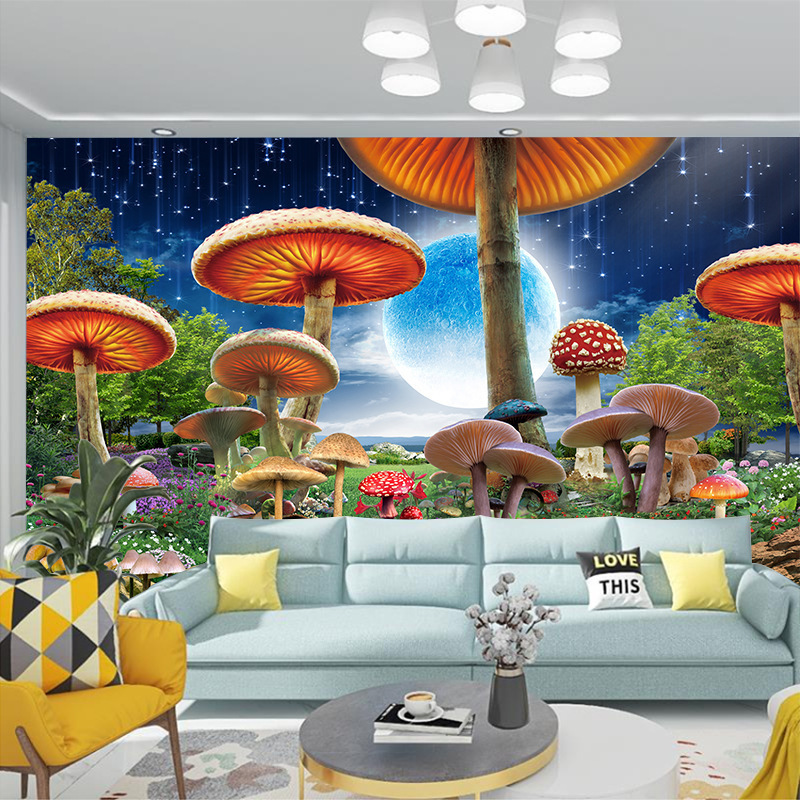 Fairy Tale World Mushroom Fantasy Landscape Living Room Bedroom Tv Background Wall Mural