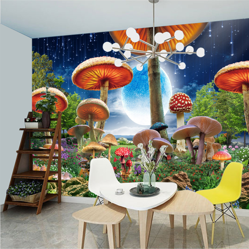 Fairy Tale World Mushroom Fantasy Landscape Living Room Bedroom Tv Background Wall Mural