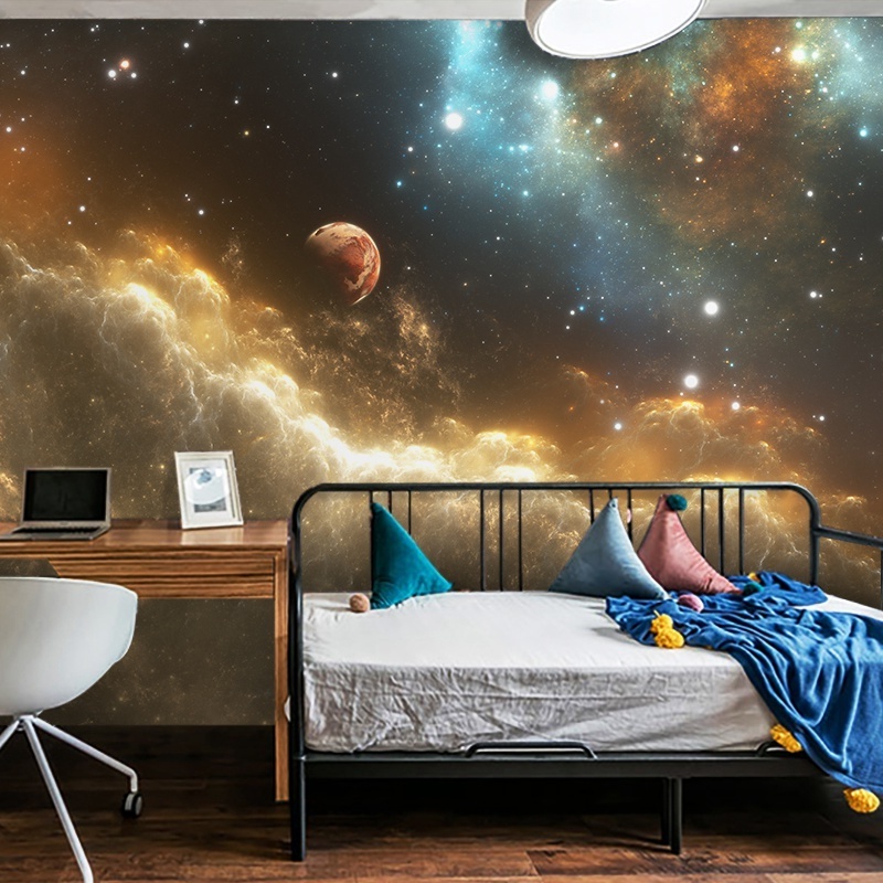 Universe Star Sky Peel And Stick Mural Living Room Ceiling Fresco European Style Home Decoration Wall Ceiling Wallpaper