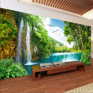 Custom Maple Forest Rock Falls Art Wall Mural Bedroom Living Room Background Wallpaper