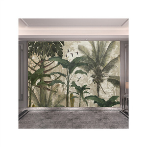 Jungle Banana Leaf Wallpaper Tv Wall Sofa Background Mural Hotel B&B Tropical Rainforest Plant Wallpaper