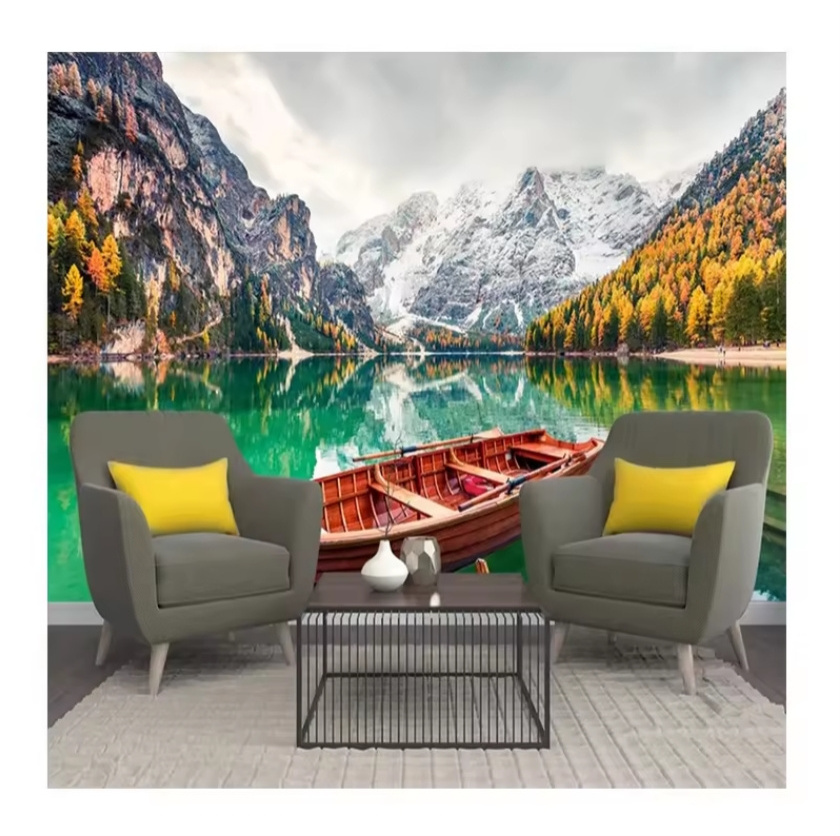 Custom 3D Murals Forest Wallpaper Landscape Mountain Lake Scenery Wall Murals For Living Room TV Backdrop Wall Paper