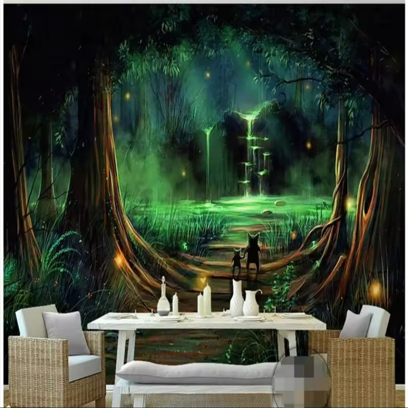 Custom Photo Mural Dream Forest Wall Sticker Living Room Tv Backdrop Wallpaper For Walls 3d