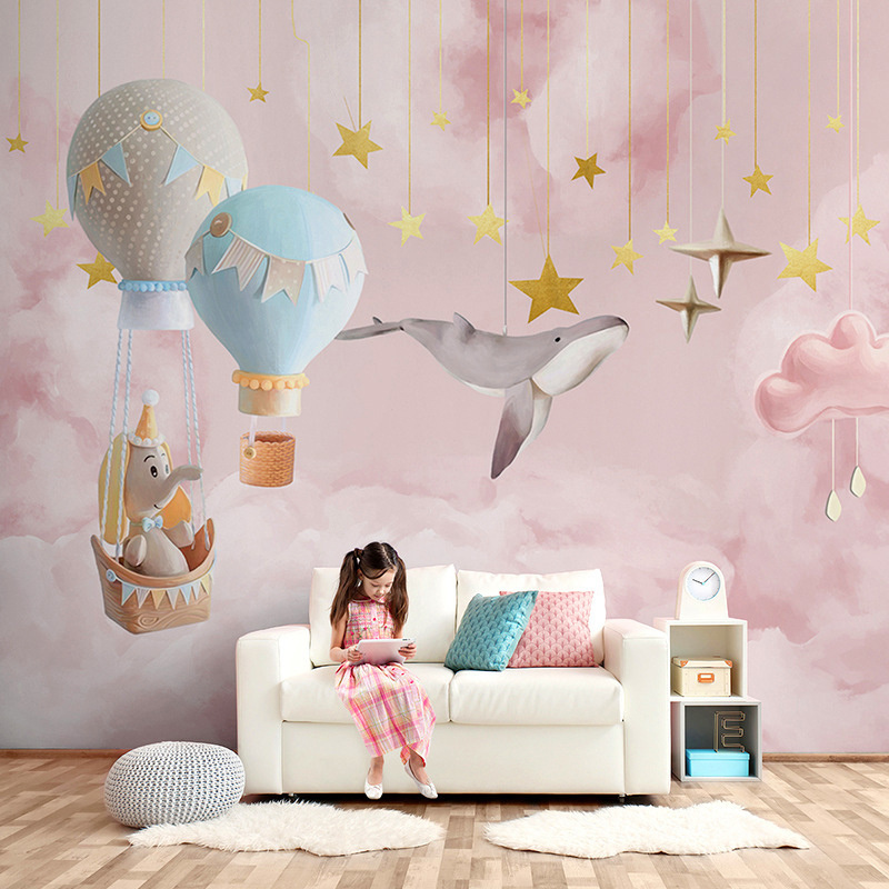 Self Adhesive Wallpaper 3d Wall Stickers Home Decor Self-adhesive Peel and Stick Children Kids Girl Boy Bedroom Cartoon Mural