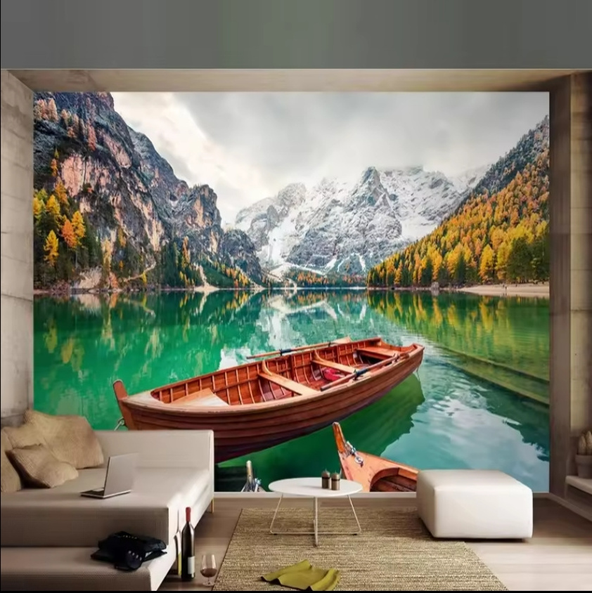 Custom 3D Murals Forest Wallpaper Landscape Mountain Lake Scenery Wall Murals For Living Room TV Backdrop Wall Paper