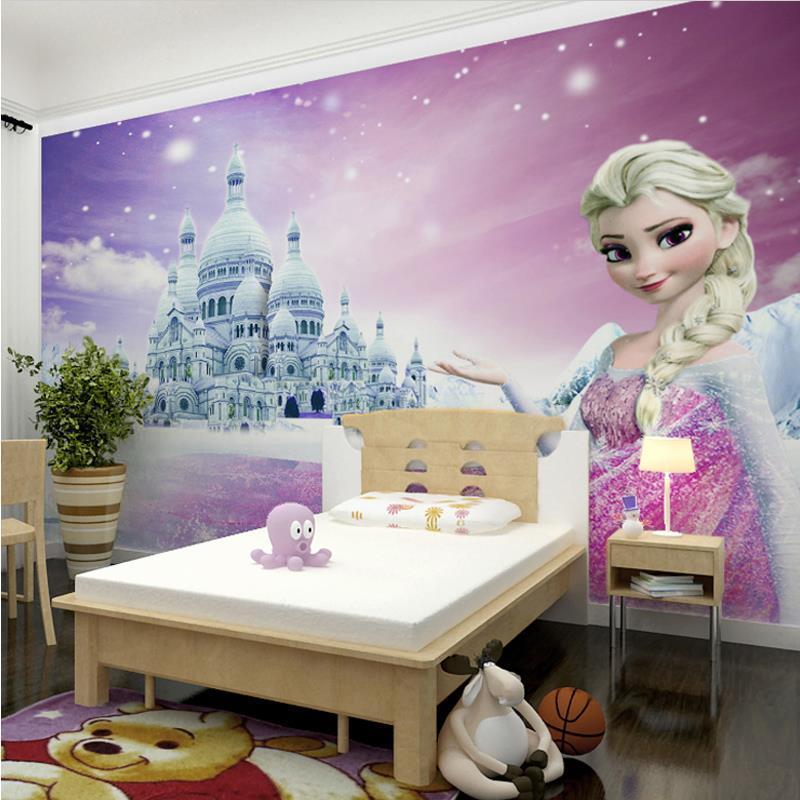 3d Children's Room Wallpaper Love Elsa Theme Mural Cartoon Wall Cloth Girl Bedroom Background Wallpaper