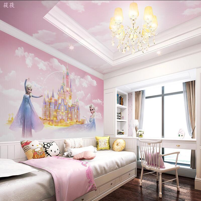 3d Children's Room Wallpaper Love Elsa Theme Mural Cartoon Wall Cloth Girl Bedroom Background Wallpaper