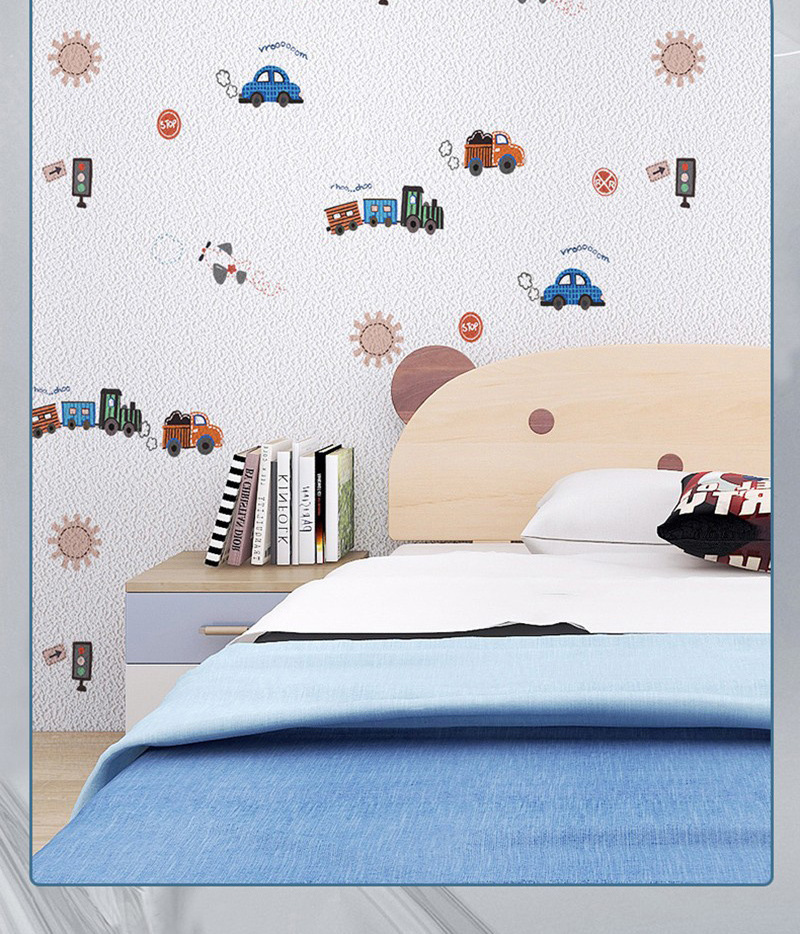 Peel and Stick PE PVC Foam Wallpaper Wall Paper Roll for Kids Children Girls Boys