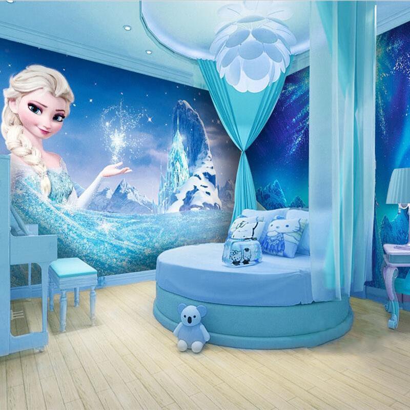 3d Children's Room Wallpaper Love Elsa Theme Mural Cartoon Wall Cloth Girl Bedroom Background Wallpaper