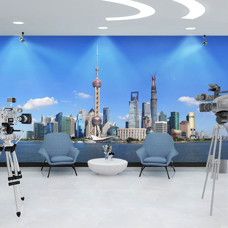 Modern Urban Architecture Wallpaper Office Wall Decoration Urban Mural Dining Room Living Room Sofa Wallpaper