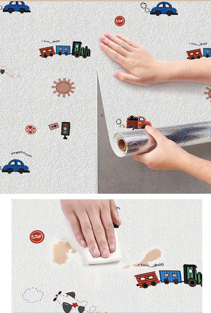 Peel and Stick PE PVC Foam Wallpaper Wall Paper Roll for Kids Children Girls Boys