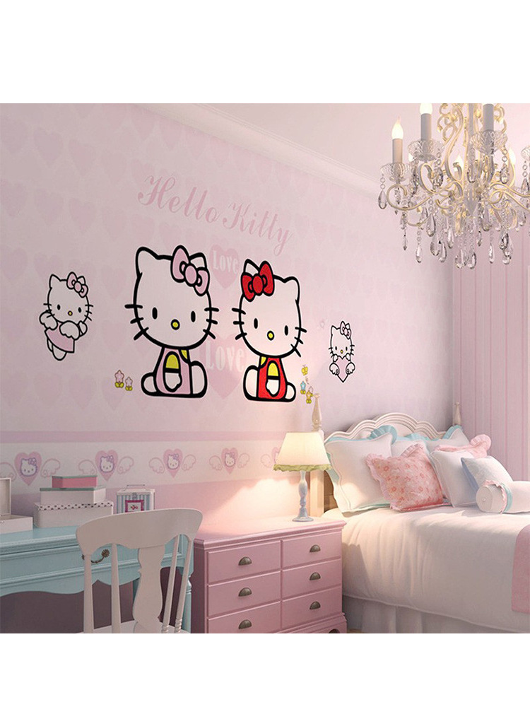 Pink Melody Rabbit Background Wallpaper Star Dew Mural Children's Room Wall Cloth Girl Room Cartoon Bedroom Wallpaper