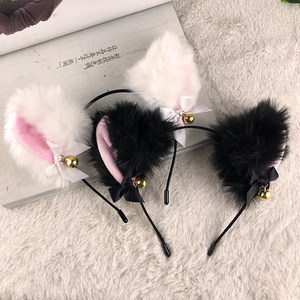 Lolita headdress cute girl photo props plush fox ears headband Anime cosplay sexy bell cat ear headband