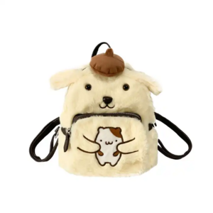 Wholesale Sanrio cute plush pudding dog shoulder bag girls shopping cartoon mini backpacks