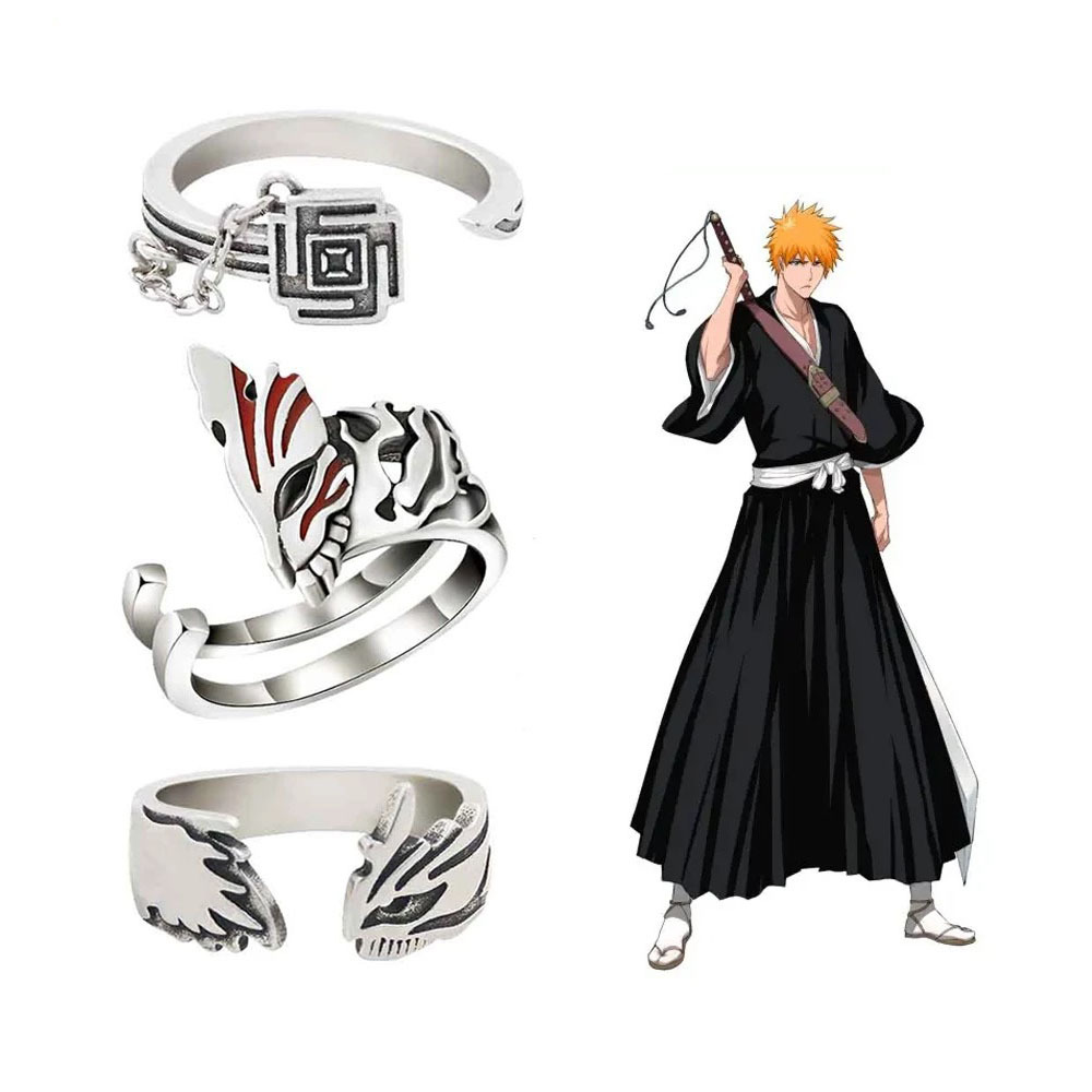 Anime Cosplay Accessories Skull Adjustable Ring Kurosaki Ichigo BLEACH Ring