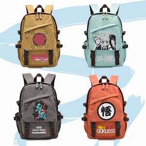 Cartoon Canvas Bag Attack On Titan Chainsaw Man School Bag Demon Slayer SPY FAMILY Anime Backpack