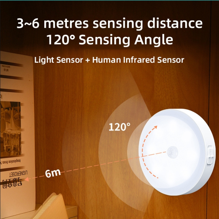 USB Rechargeable Motion Sensor Cabinet Night Light for Wardrobe Kitchen LED Light