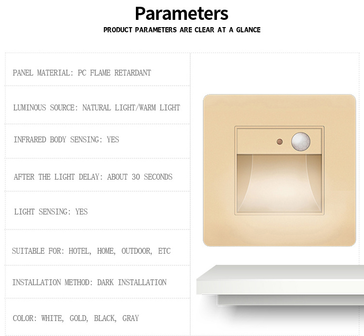 led stair step wall light Wall Mounted Recessed Wall Led Light Indoor