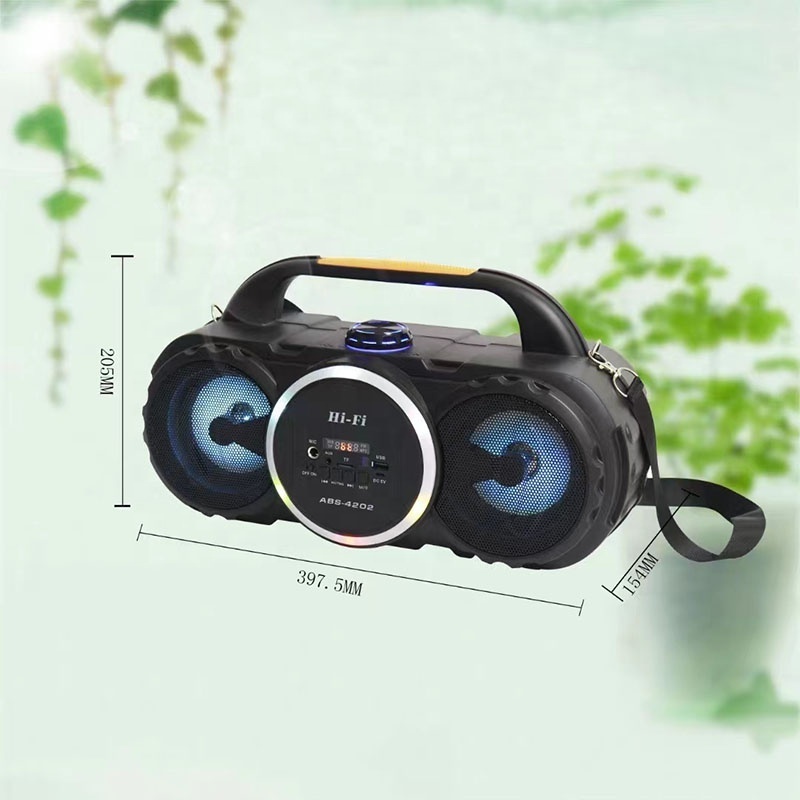 ABS-4202 RGB Flame Light Driver Portable Music Angel Hifi Bass Vibration Speaker