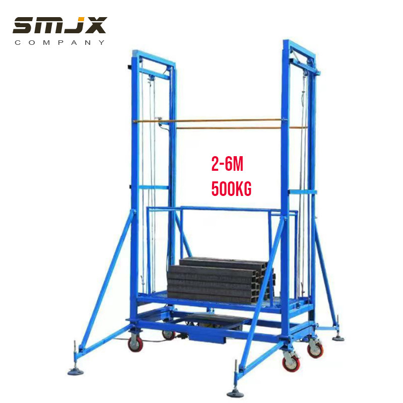 Songmao 2-6m 500Kg Mobile Electric Lifting Scaffold Tracked Boom Lift Stair Lift For Home Suspended Platform