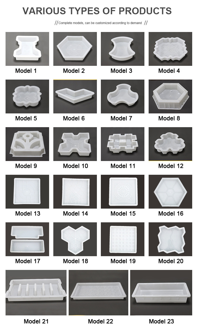 CHINA HOT White Garden Paving Molds Plastic Concrete Paver Mold Slabs Stepping Stones Paving Moulds