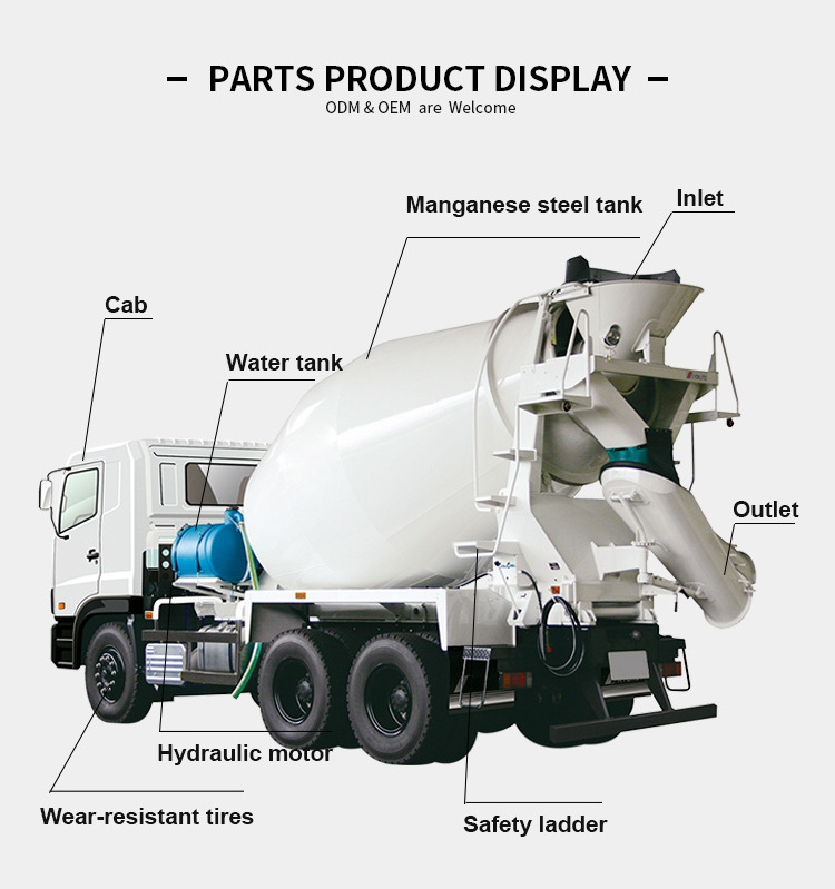 AUTO cement readymix drum 3cbm concrete mixer truck auto-feeding concrete drum mixer