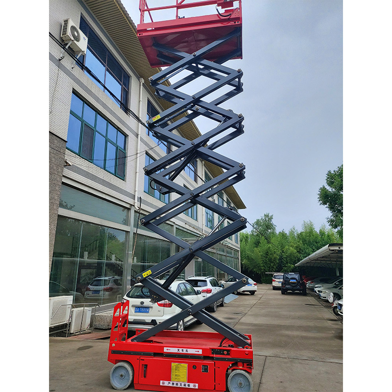 Manual hydraulic fixed pallet scaffolding man tracked lifting platform mechanical cargo lift table elevator lifter