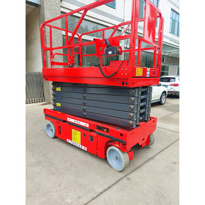 Manual hydraulic fixed pallet scaffolding man tracked lifting platform mechanical cargo lift table elevator lifter