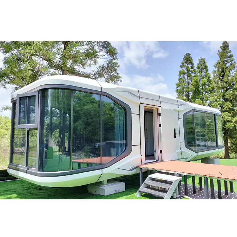 New Design Flat Woodgrain 40 Ft 20 Ft Modern Prefab Expandable Container House Living Mobile Prefabricated Villa Home 3 Bedroom