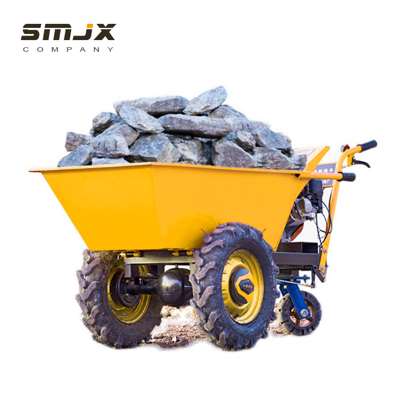 SONGMAO 300kg/100L Gasoline Wheel Barrow Cement Heavy Duty Wheelbarrow For Construction