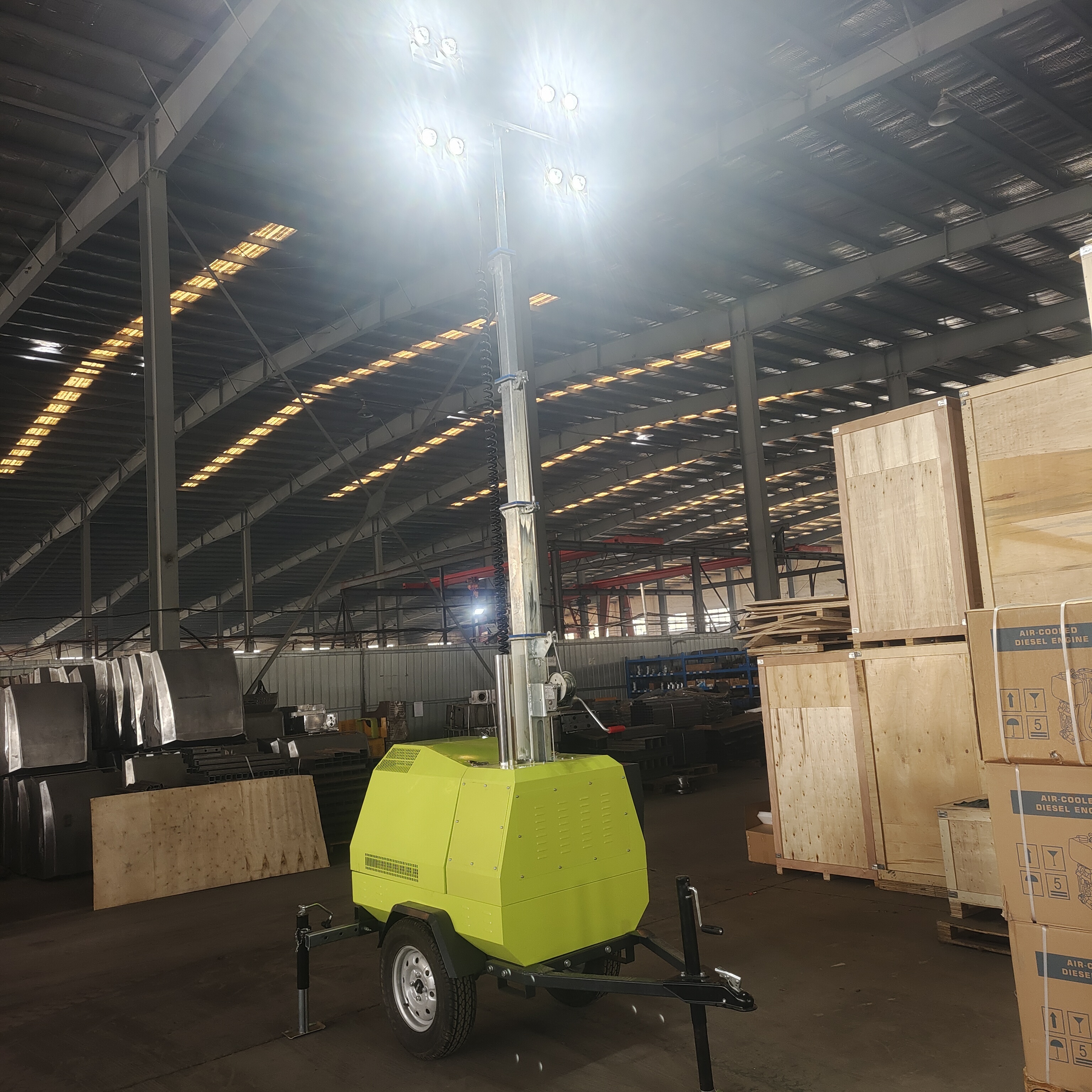 Mobile light tower 9m for construction portable led light tower outdoor garden tower lights