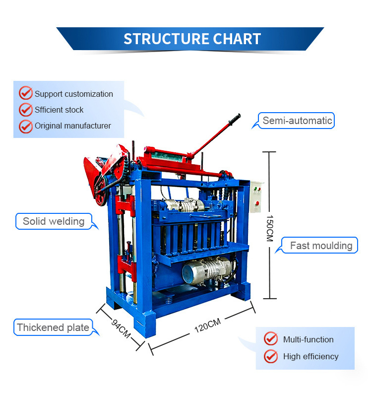 SONGMAO Manual Semi Automatic Paver Hollow Cement Concrete Block Making Machine For Concrete Price