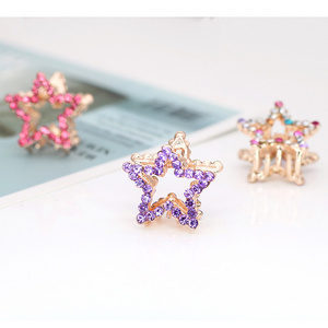 SongMay INS Hot Selling Cute Star Heart Crystal hair Clip for girl hair accessories for women Hairbraid clip