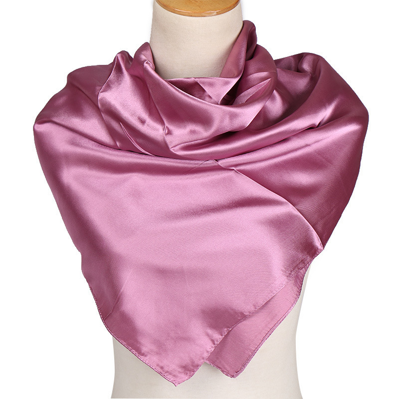 SongMay  fashion pure color silk satin shiny malaysia foulard muslim wholesale turkish hijab women square satin scarf