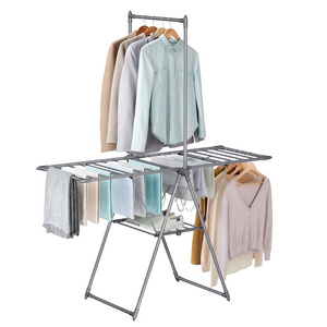 SONGMICS Foldable 2-Level Laundry Drying Rack Free-Standing Clothes Drying Rack