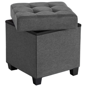 SONGMICS Cheap Stool With Storage Space Folding Storage Ottoman Bench