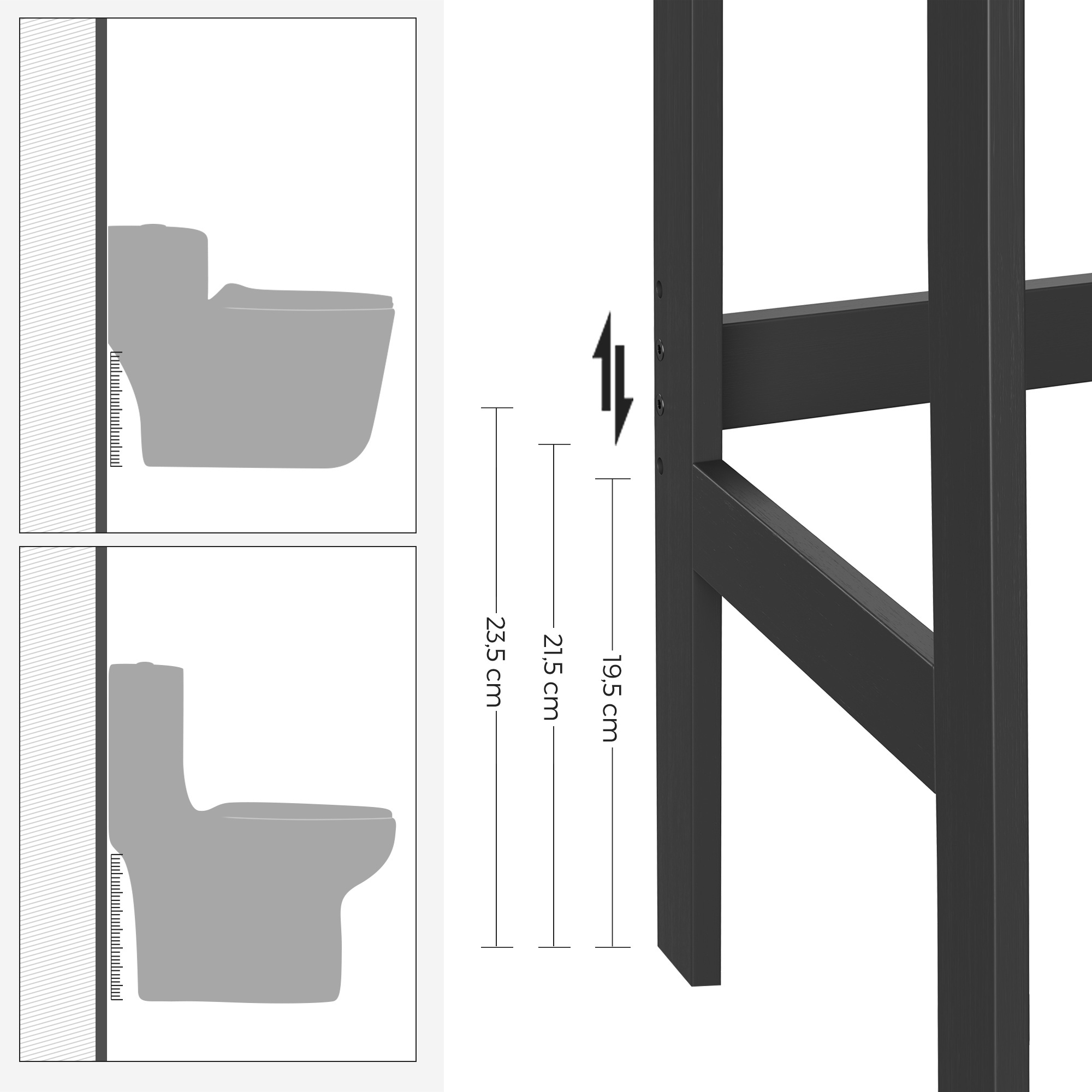 SONGMICS 3 Layer Over Washing Machine Storage shelf bamboo Over Toilet Storage Rack