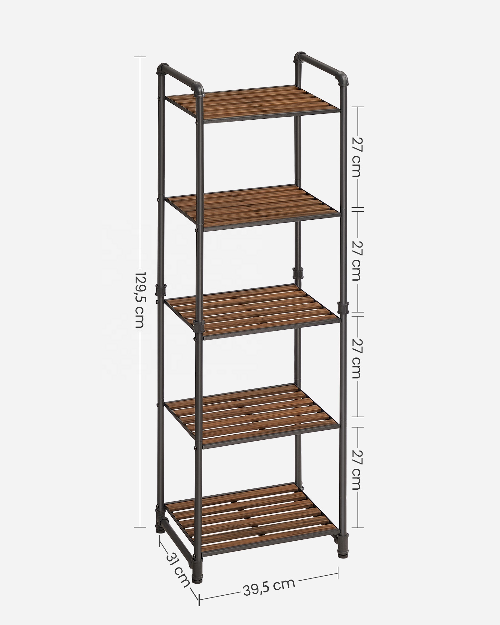 SONGMICS Height-Adjustable Bathroom Shelf 5-Tier  Shelving Unit Kitchen Shelf