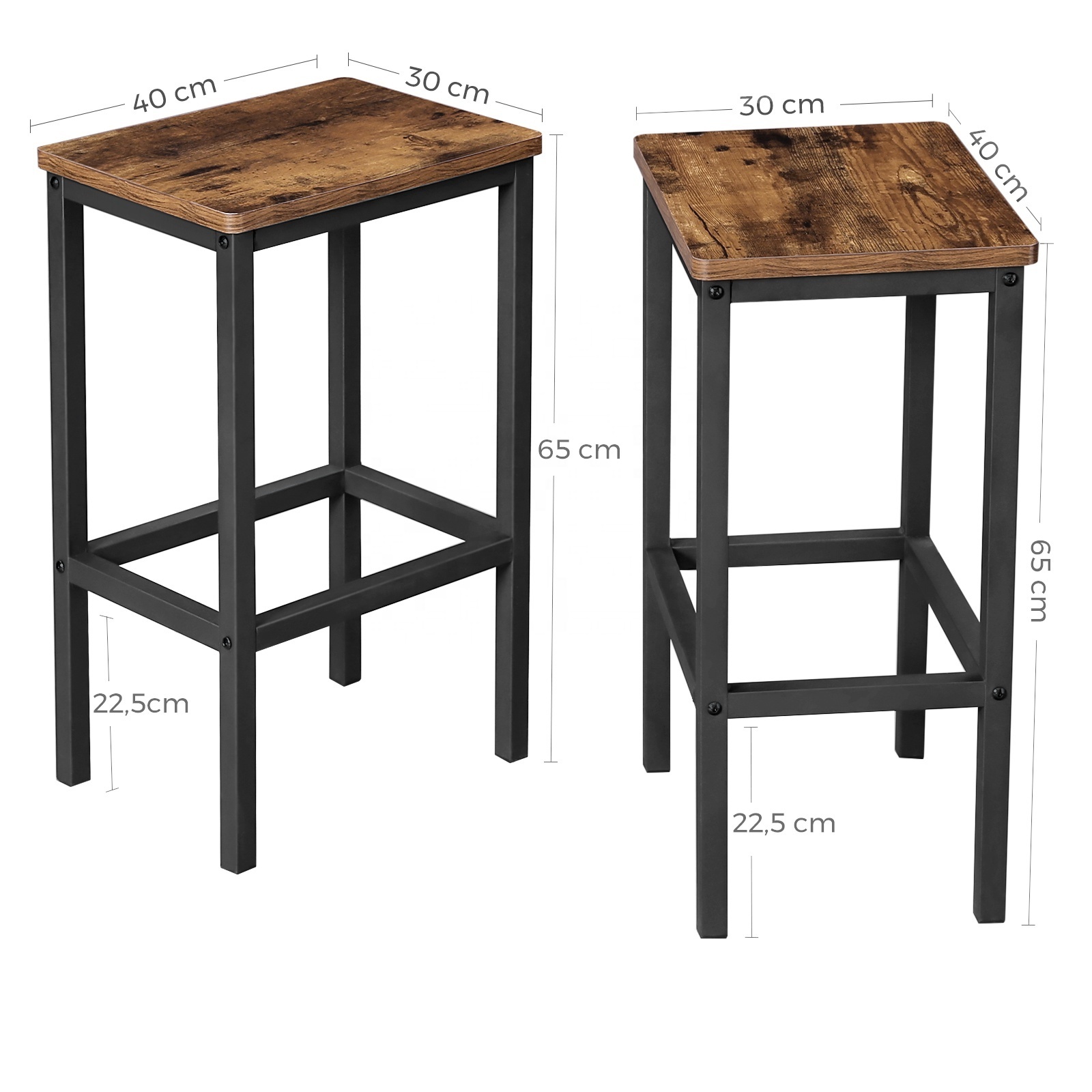 VASAGLE Wholesale dining bench Breakfast Stool Chairs for Kitchen Dining Room Living Room Bar Stools Set of 2