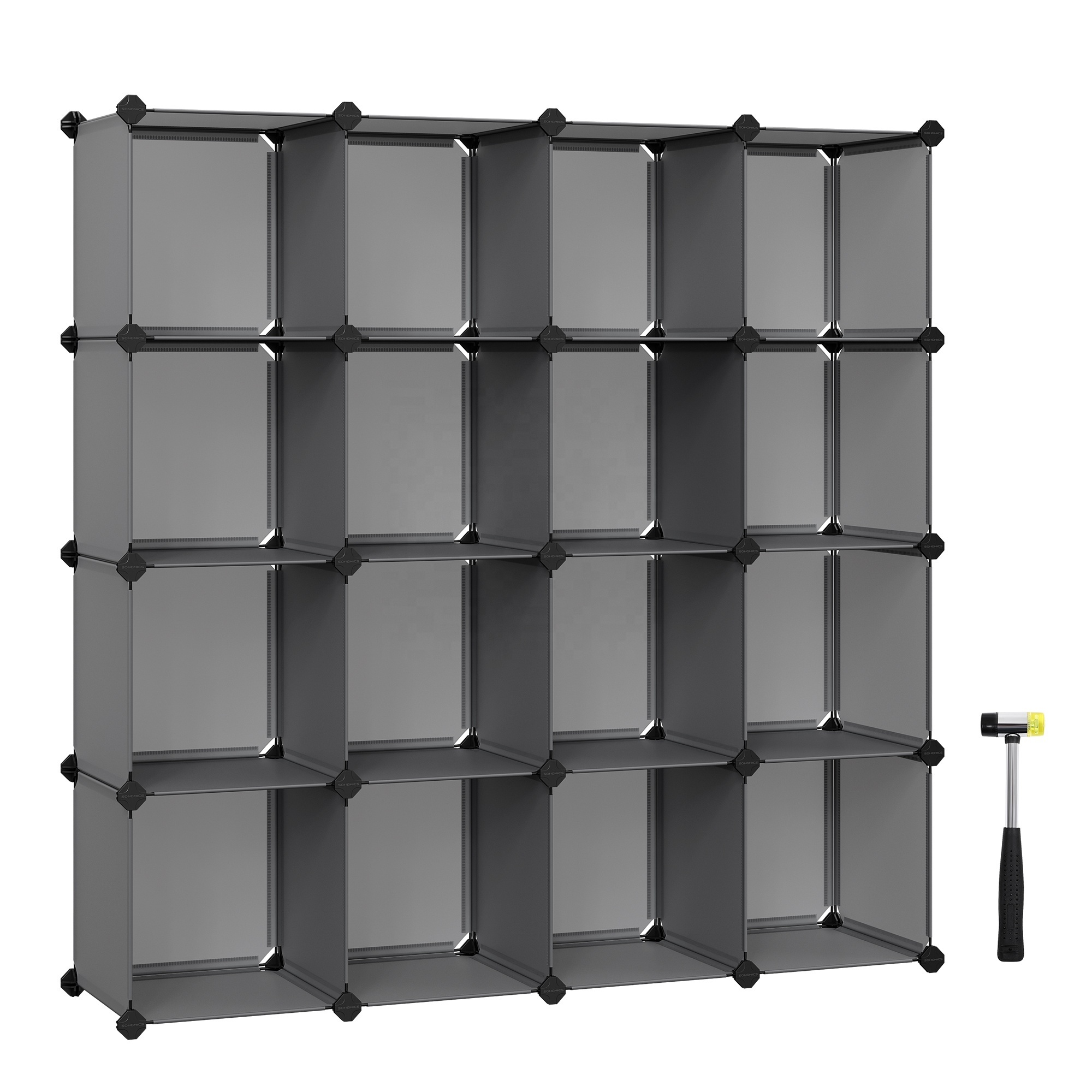 SONGMICS Closet Organizers and Storage Set of 16 Plastic Cubes Cube Storage Organizer