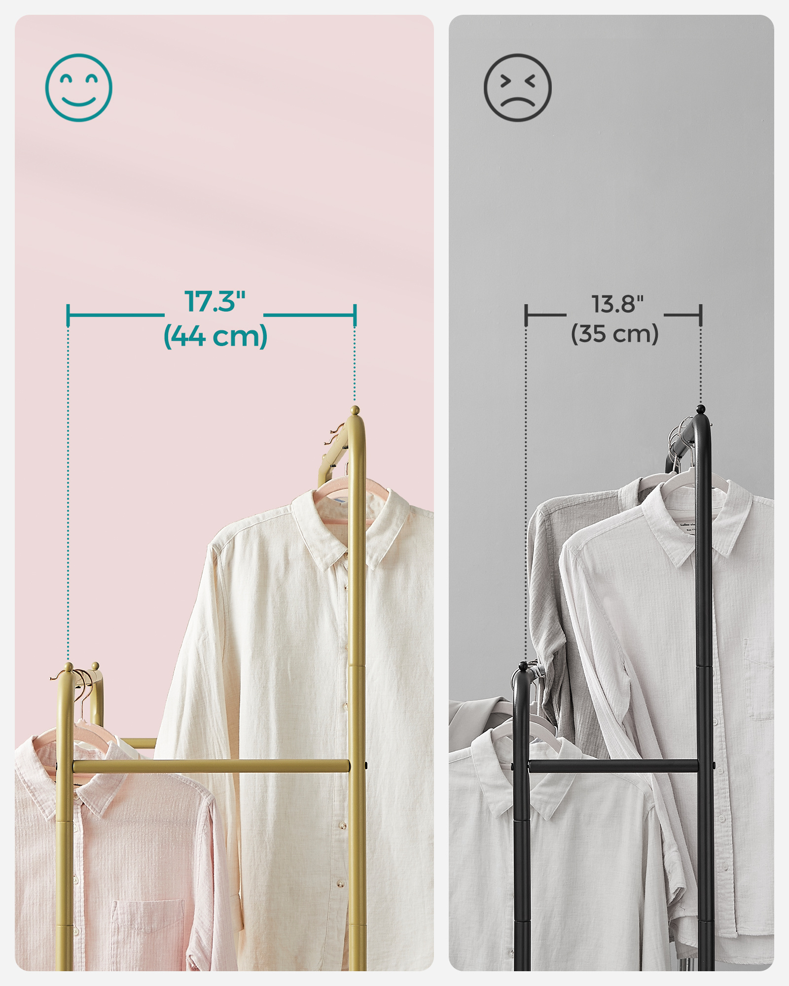 SONGMICS Golden clothes hanger rack  for hanging towels garment coat rack Multifunctional Clothes Display Rack