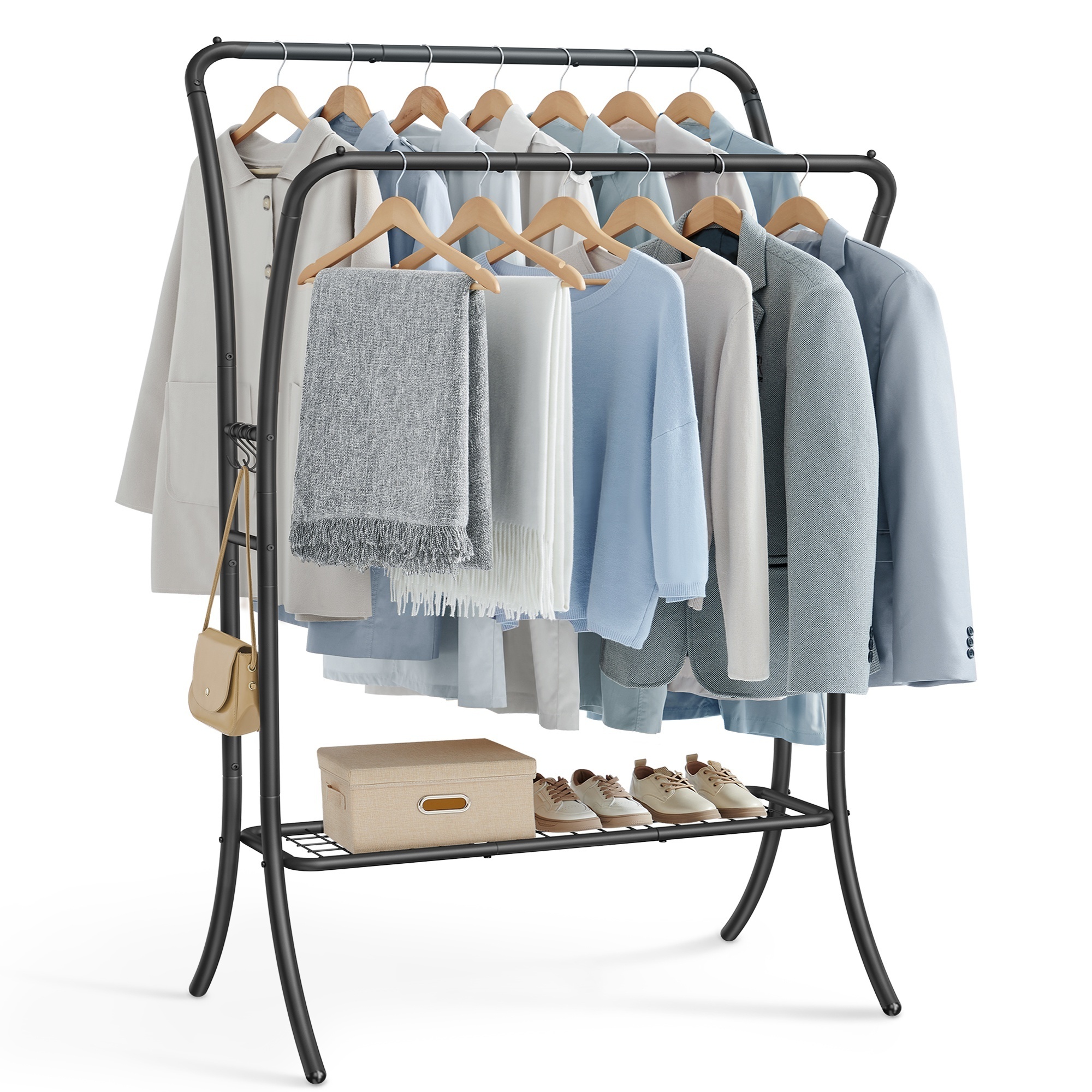 SONGMICS Wholesale floor standing hanging clothes Steel Clothes Rack Clothes Display Rack