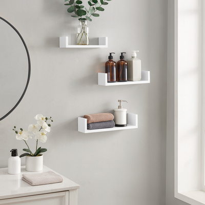 SONGMICS  Wooden Wall Mounted Display Storage Shelf Modern Home Decor shelf  Floating Wall Shelves