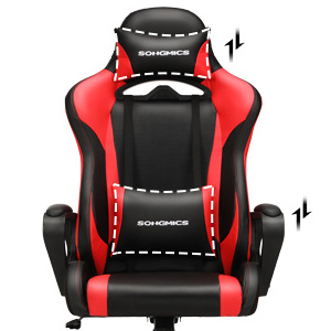 SONGMICS Wholesale Custom  PU Leather Office Adult Ergonomic RGB Racing Computer PC silla Gamer Gaming Chair For Sale