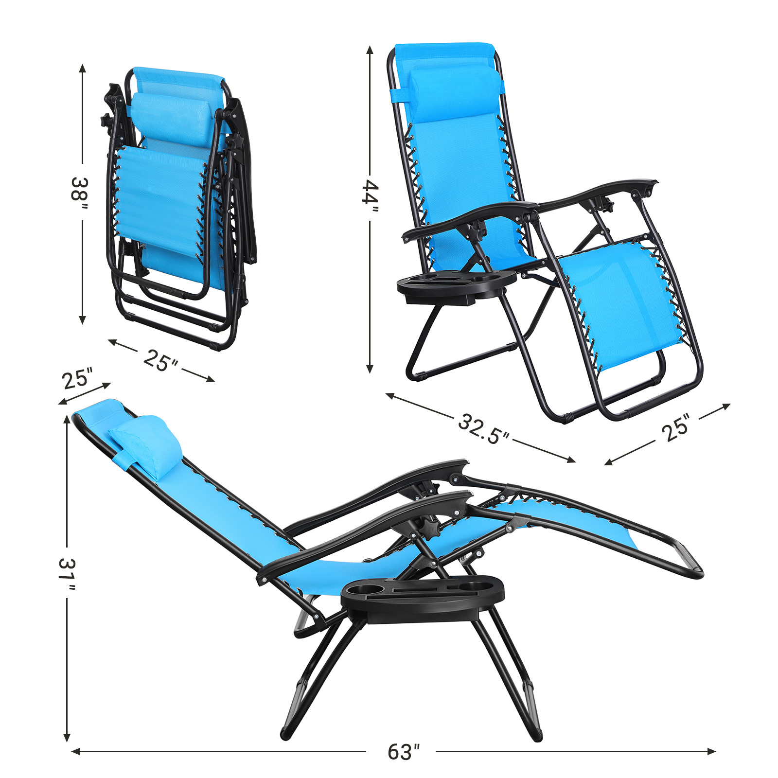 New Portable Folding beach Chairs Wholesale steel folding Reclining sun Lounge Chairs Outdoor Recliner Zero Gravity Chair